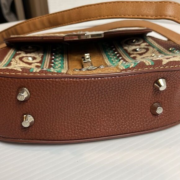 Montana West Brown and Tan Satchel - Picture 9 of 9
